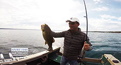 Fall Bass Fishing in Michigan with Sport Fish Michigan,michigan, bass fishing, smallmouth, largemouth, traverse city, minn kota, ranger boats, humminbird, fishing charter